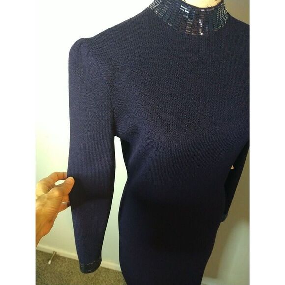 St John Wool & Linen Open Back Puff Sleeve  dress Purple Sz 4  Boho Vintage Y2k - Picture 8 of 15